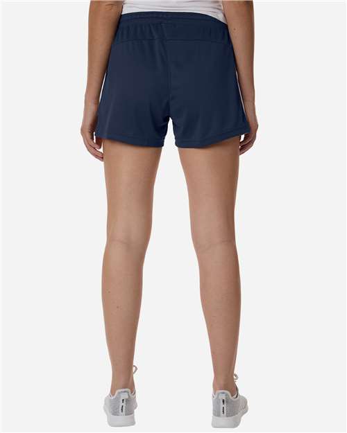 Adidas AT301 Women's 3-Stripes 3" Shorts - Team Navy Blue/ White - model back