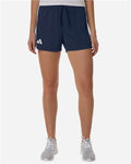 Adidas AT301 Women's 3-Stripes 3" Shorts - Team Navy Blue/ White - model front