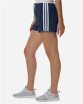 Adidas AT301 Women's 3-Stripes 3" Shorts - Team Navy Blue/ White - model side