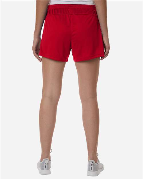 Adidas AT301 Women's 3-Stripes 3" Shorts - Team Power Red/ White - model back