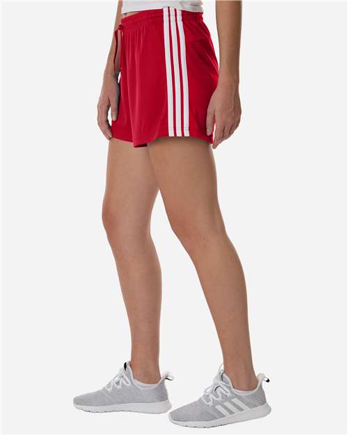 Adidas AT301 Women's 3-Stripes 3" Shorts - Team Power Red/ White - model side