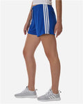 Adidas AT301 Women's 3-Stripes 3" Shorts - Team Royal Blue/ White - model side