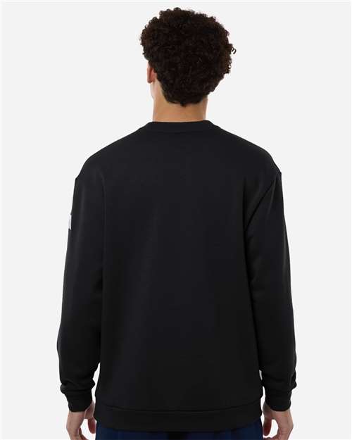 Adidas AT200 Men's Fleece Crewneck Sweatshirt - Black/ White - model back