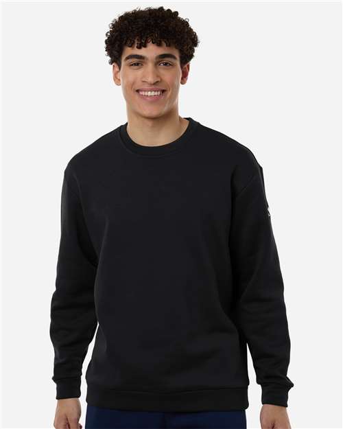 Adidas AT200 Men's Fleece Crewneck Sweatshirt - Black/ White - model front