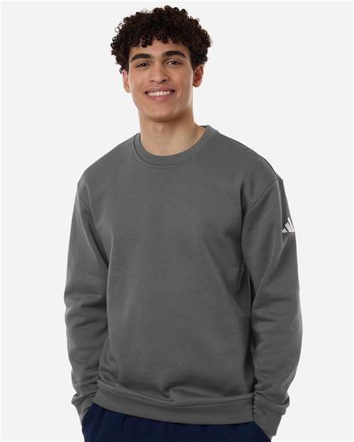 Adidas AT200 Men's Fleece Crewneck Sweatshirt - Team Grey Four/ White - model front