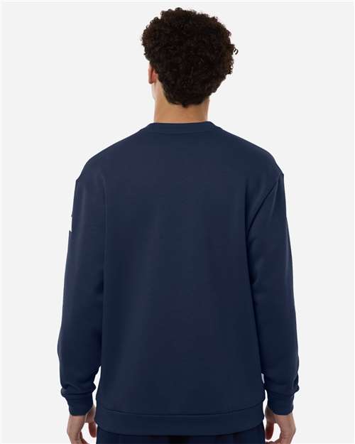 Adidas AT200 Men's Fleece Crewneck Sweatshirt - Team Navy Blue/ White - model back