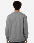 Adidas AT200 Men's Fleece Crewneck Sweatshirt - Medium Grey Heather/ White - model back
