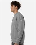 Adidas AT200 Men's Fleece Crewneck Sweatshirt - Medium Grey Heather/ White - model side