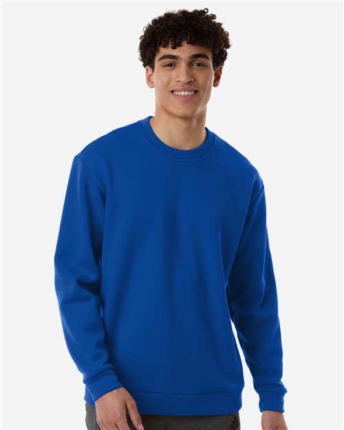 Adidas AT200 Men's Fleece Crewneck Sweatshirt - Team Royal Blue/ White - model front