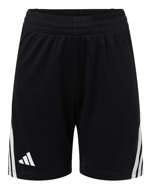 Adidas AT302 Youth 3-Stripes 7" Shorts - Black/ White - front