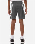 Adidas AT302 Youth 3-Stripes 7" Shorts - Team Grey Four/ White - model back