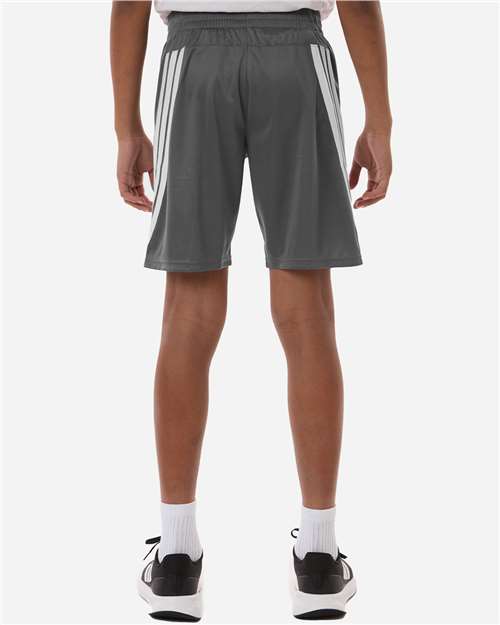 Adidas AT302 Youth 3-Stripes 7" Shorts - Team Grey Four/ White - model back