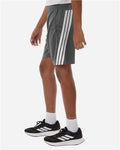 Adidas AT302 Youth 3-Stripes 7" Shorts - Team Grey Four/ White - model side