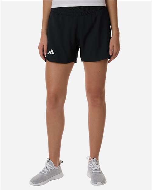 Adidas AT306 Women's D4T Woven 3" Shorts - Black/ White - model front