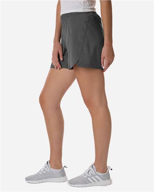 Adidas AT306 Women's D4T Woven 3" Shorts - Team Grey Four/ White - model side