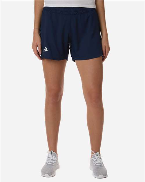 Adidas AT306 Women's D4T Woven 3" Shorts - Team Navy Blue/ White - model front