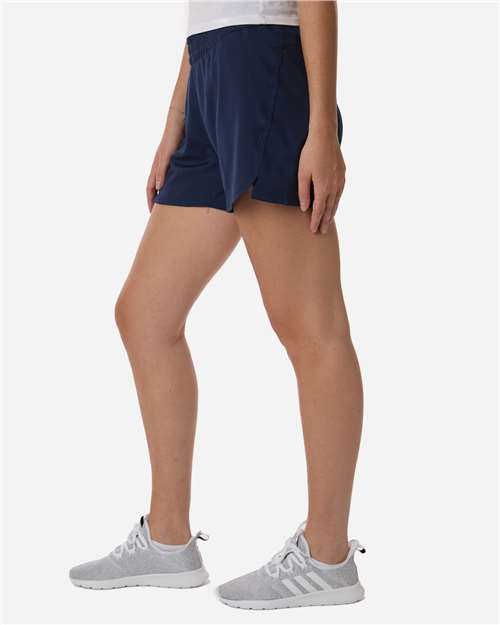 Adidas AT306 Women's D4T Woven 3" Shorts - Team Navy Blue/ White - model side