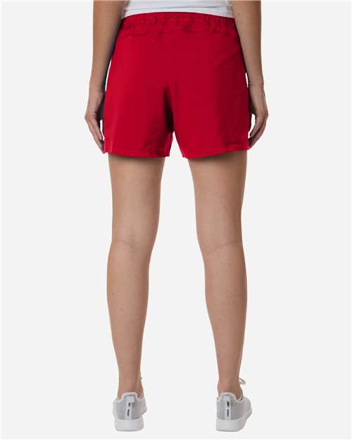 Adidas AT306 Women's D4T Woven 3" Shorts - Team Power Red/ White - model back