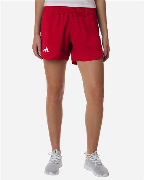 Adidas AT306 Women's D4T Woven 3" Shorts - Team Power Red/ White - model front