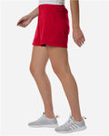 Adidas AT306 Women's D4T Woven 3" Shorts - Team Power Red/ White - model side