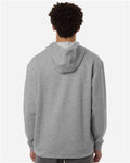 Adidas AT203 Men's Fleece Hooded Sweatshirt - Medium Grey Heather/ White - model back