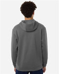 Adidas AT203 Men's Fleece Hooded Sweatshirt - Team Grey Four/ White - model back