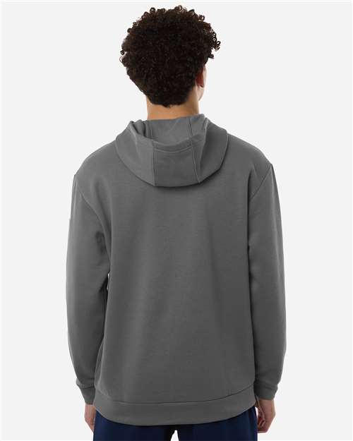 Adidas AT203 Men's Fleece Hooded Sweatshirt - Team Grey Four/ White - model back