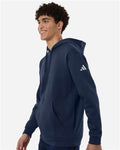 Adidas AT203 Men's Fleece Hooded Sweatshirt - Team Navy Blue/ White - model side