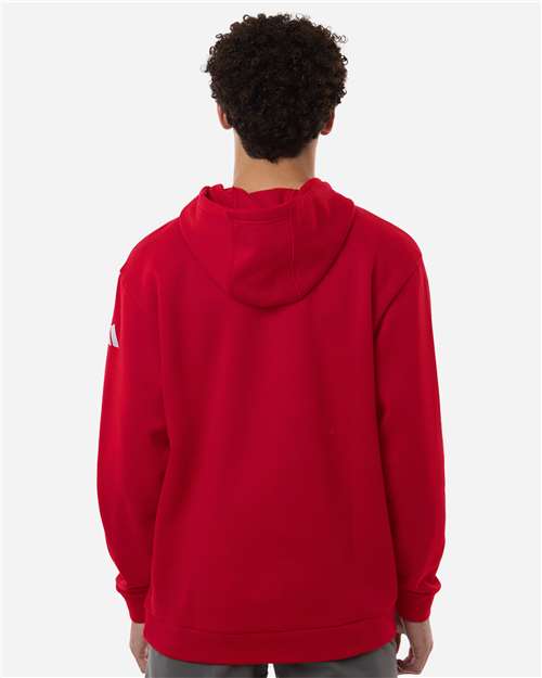 Adidas AT203 Men's Fleece Hooded Sweatshirt - Team Power Red/ White - model back