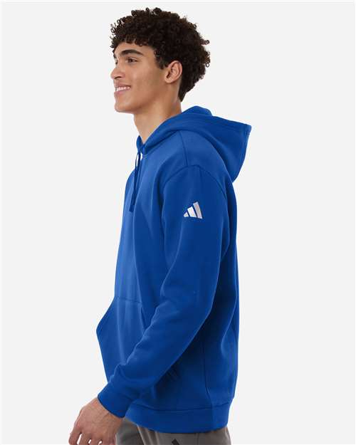 Adidas AT203 Men's Fleece Hooded Sweatshirt - Team Royal Blue/ White - model side