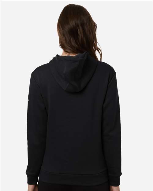 Adidas AT204 Women's Fleece Hooded Sweatshirt - Black/ White - model back