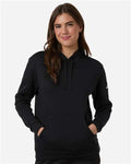 Adidas AT204 Women's Fleece Hooded Sweatshirt - Black/ White - model front