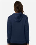 Adidas AT204 Women's Fleece Hooded Sweatshirt - Team Navy Blue/ White - model back