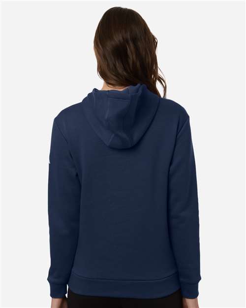 Adidas AT204 Women's Fleece Hooded Sweatshirt - Team Navy Blue/ White - model back