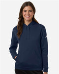 Adidas AT204 Women's Fleece Hooded Sweatshirt - Team Navy Blue/ White - model front