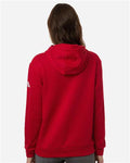 Adidas AT204 Women's Fleece Hooded Sweatshirt - Team Power Red/ White - model back