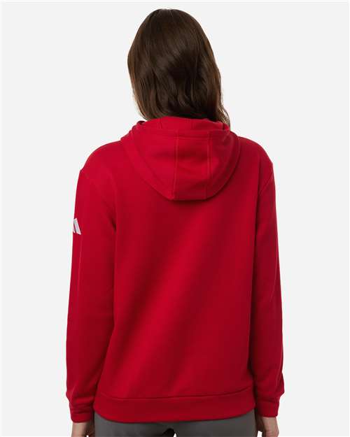 Adidas AT204 Women's Fleece Hooded Sweatshirt - Team Power Red/ White - model back