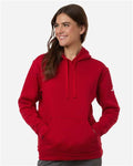 Adidas AT204 Women's Fleece Hooded Sweatshirt - Team Power Red/ White - model front