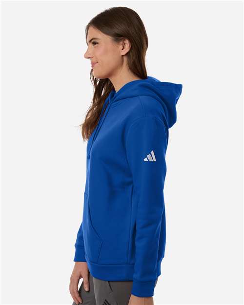 Adidas AT204 Women's Fleece Hooded Sweatshirt - Team Royal Blue/ White - model side