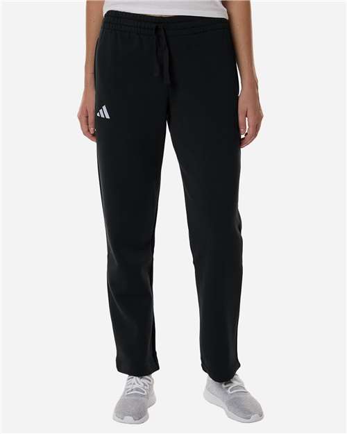 Adidas AT216 Women's Fleece Sweatpants - Black/ White - model front