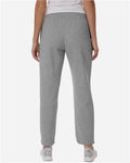 Adidas AT216 Women's Fleece Sweatpants - Medium Grey Heather/ White - model back