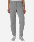 Adidas AT216 Women's Fleece Sweatpants - Medium Grey Heather/ White - model front