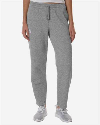 Adidas AT216 Women's Fleece Sweatpants - Medium Grey Heather/ White - model front