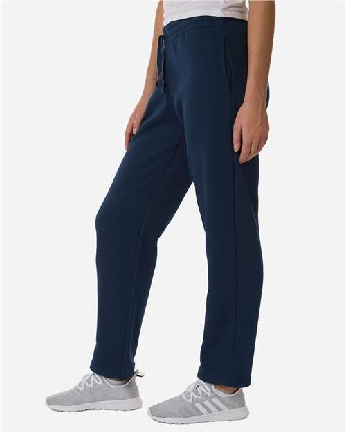 Adidas AT216 Women's Fleece Sweatpants - Team Navy Blue/ White - model side