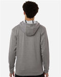 Adidas AT208 Men's Game & Go Fleece Full-Zip Hooded Sweatshirt - Medium Grey Heather - model back