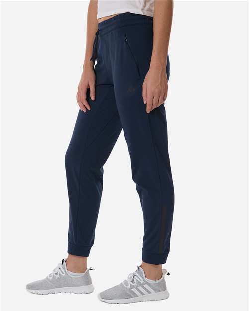 Adidas AT219 Women's Game & Go Fleece Sweatpants - Team Navy Blue - model side