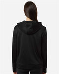 Adidas AT209 Women's Game & Go Fleece Full-Zip Hooded Sweatshirt - Black/ White - model back