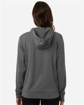 Adidas AT209 Women's Game & Go Fleece Full-Zip Hooded Sweatshirt - Team Grey Four/ Black - model back