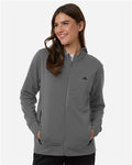 Adidas AT209 Women's Game & Go Fleece Full-Zip Hooded Sweatshirt - Team Grey Four/ Black - model front