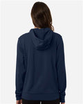 Adidas AT209 Women's Game & Go Fleece Full-Zip Hooded Sweatshirt - Team Navy Blue/ Black - model back